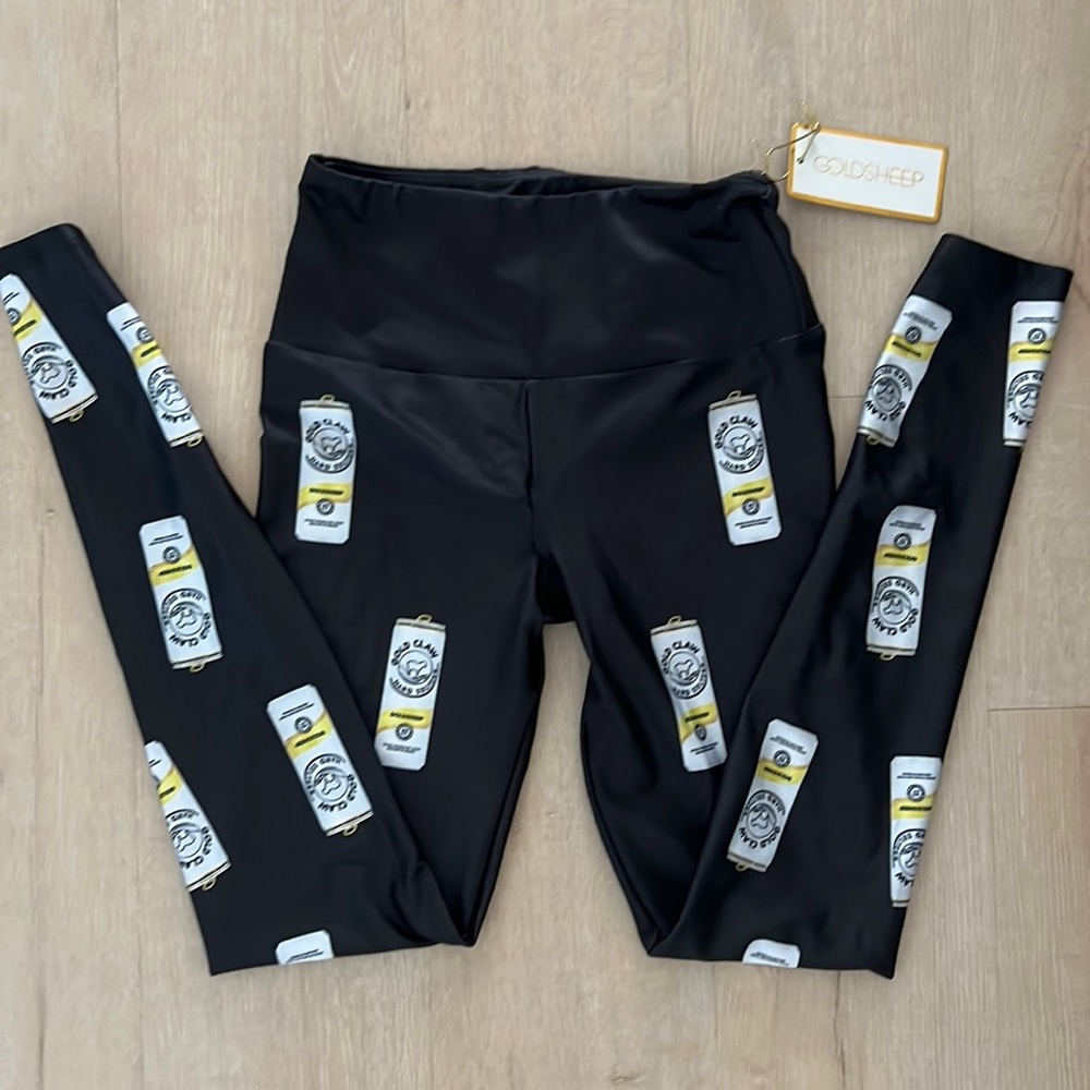 NWT Goldsheep Gold Claw leggings black white claw